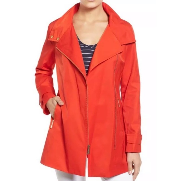 Michael Kors Red Side Zip Stand Collar Jacket S - Picture 1 of 3